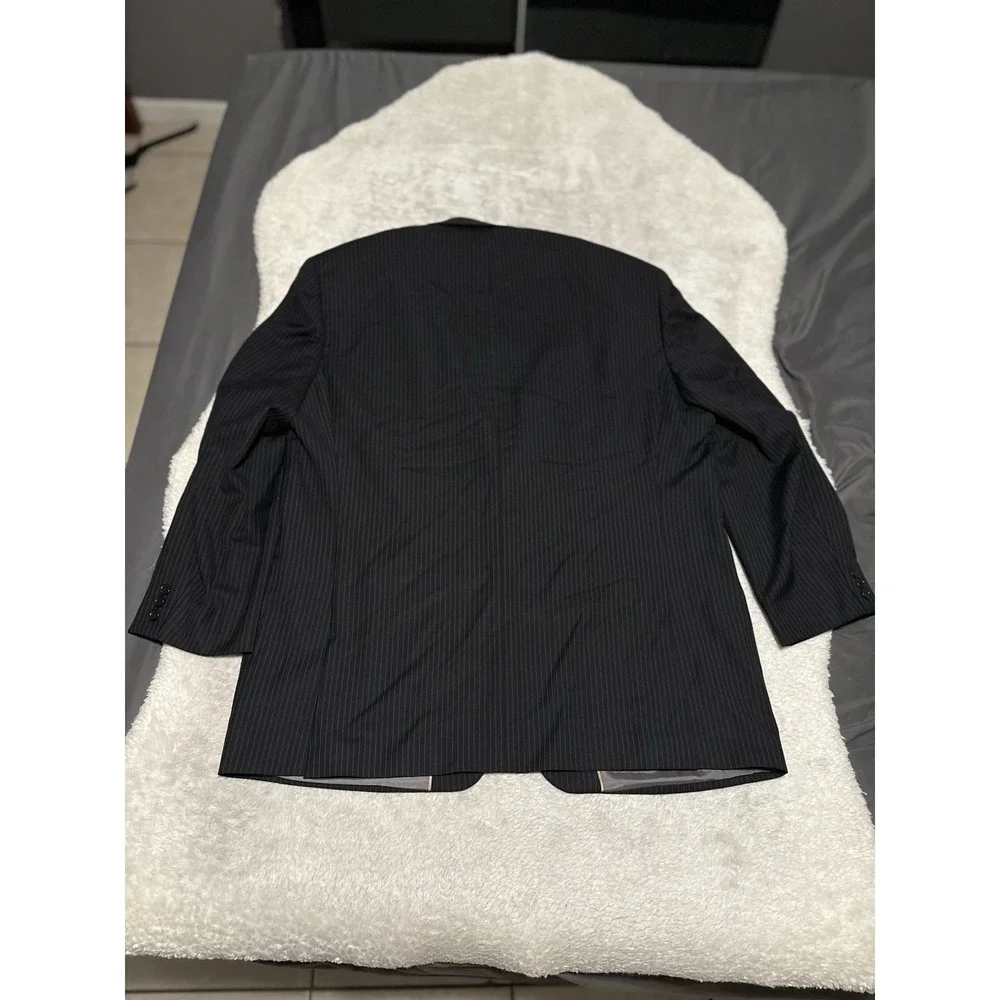 Michael‎ Kors Men's Black Wool Sport Blazer Jacket Size 46R Stripped Classic